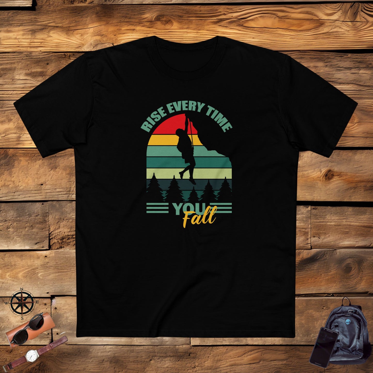 adult staple tee - rise every time you fall - resilience quote