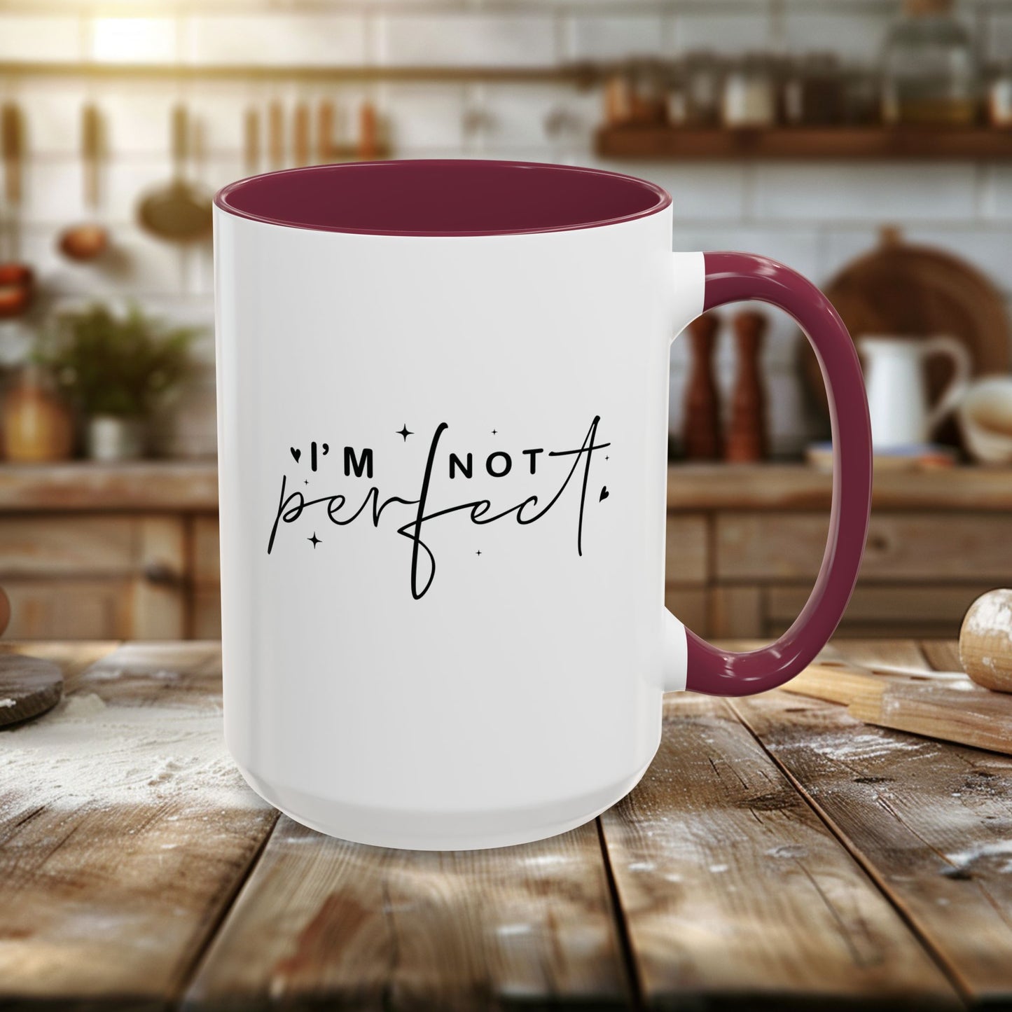 colorful mugs (11oz, 15oz) - i’m not perfect - self-acceptance quote