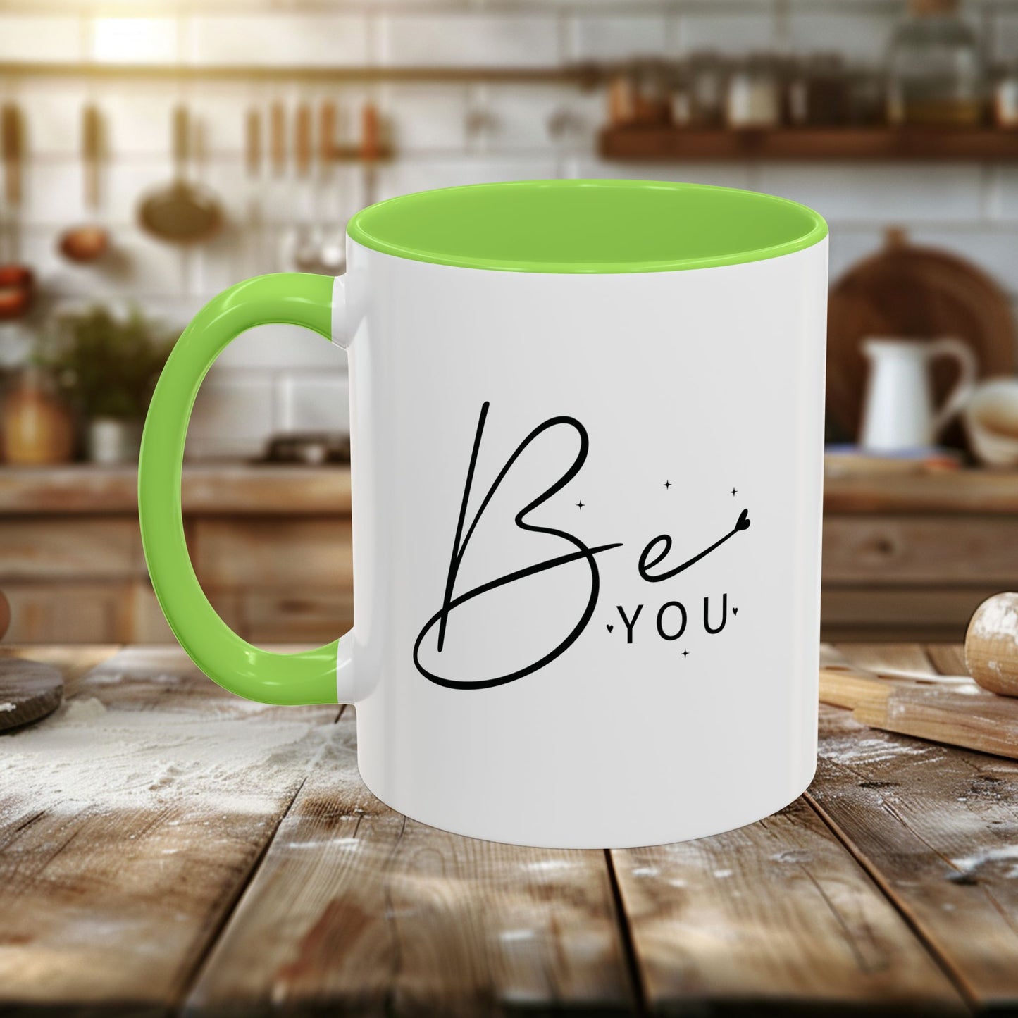 colorful mugs (11oz, 15oz) - be you - simple and powerful self-love quote