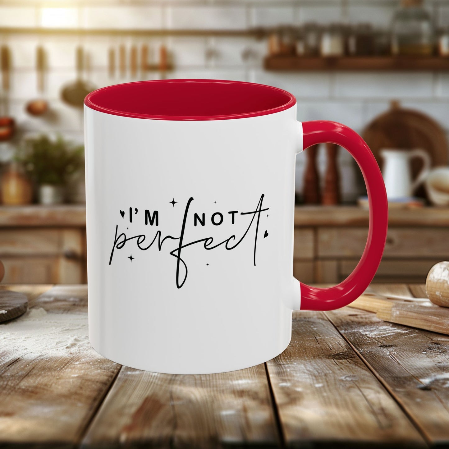 colorful mugs (11oz, 15oz) - i’m not perfect - self-acceptance quote