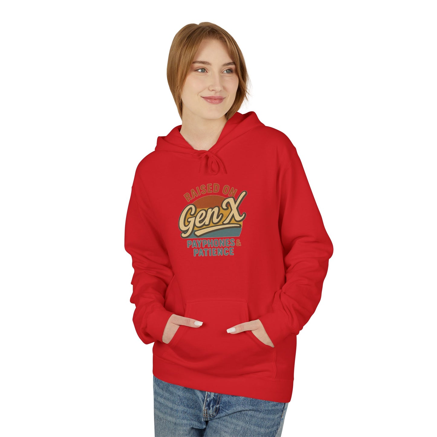 unisex softstyle hoodie - raised on gen x design