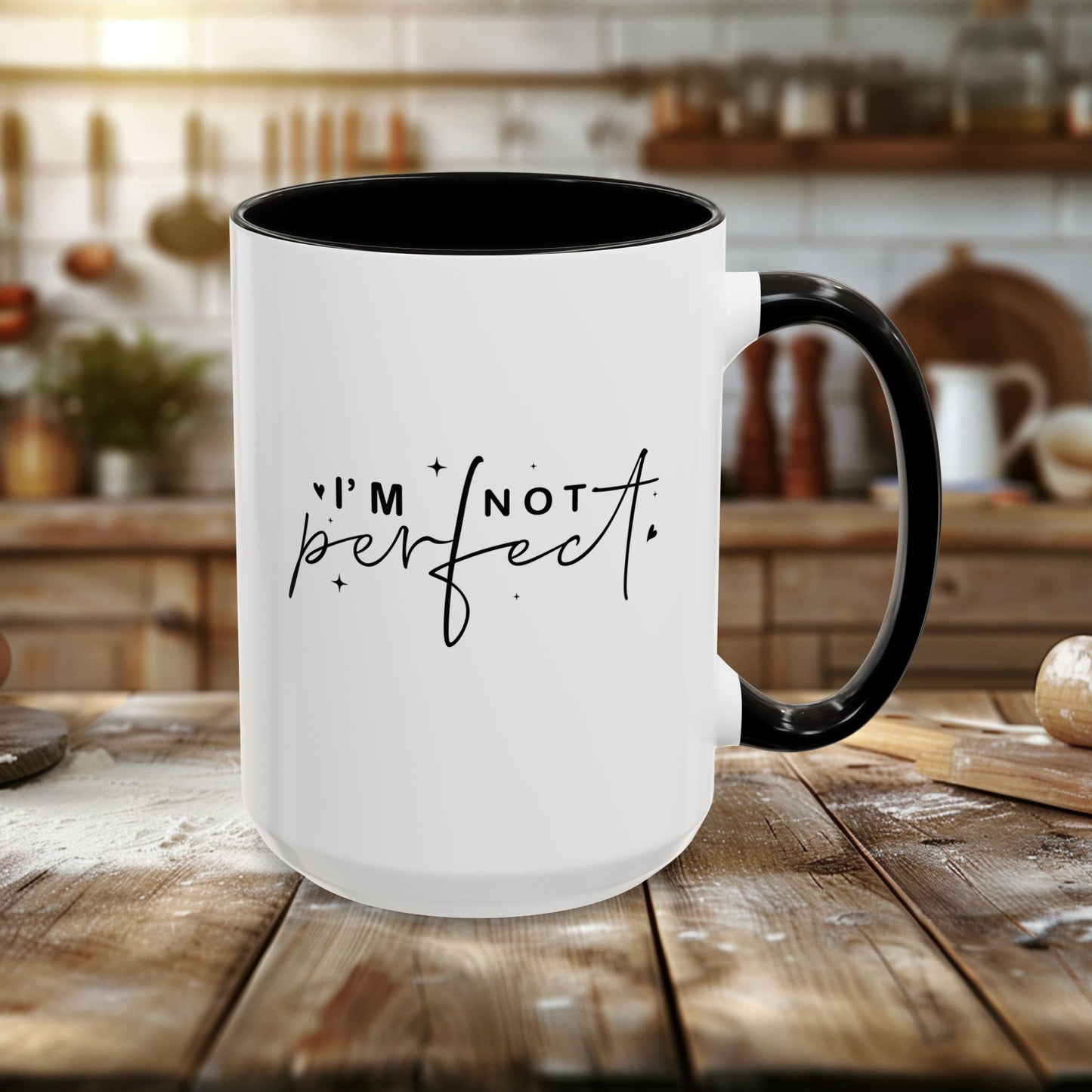 colorful mugs (11oz, 15oz) - i’m not perfect - self-acceptance quote