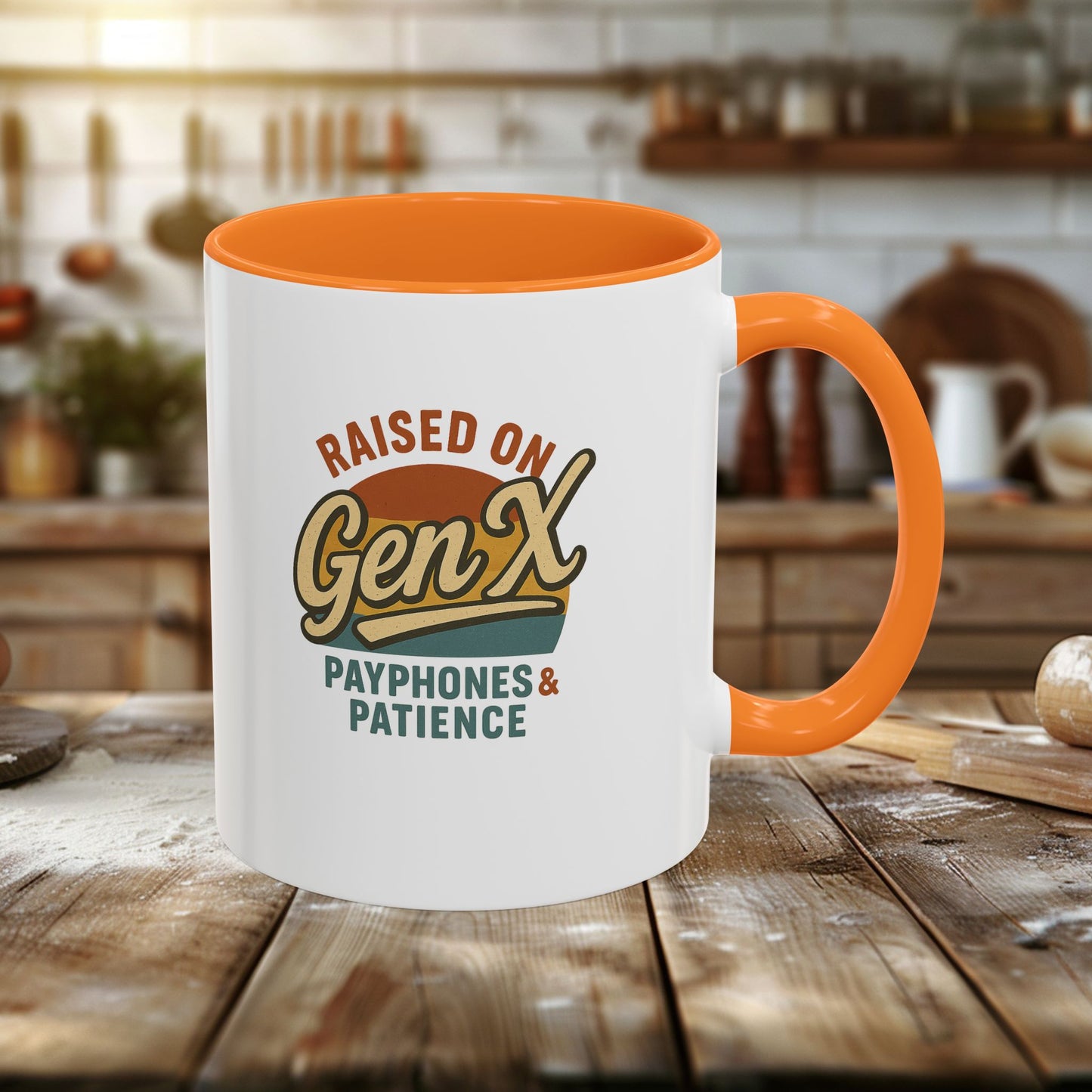 colorful 'raised on gen x' mug - perfect gift for nostalgic coffee lovers