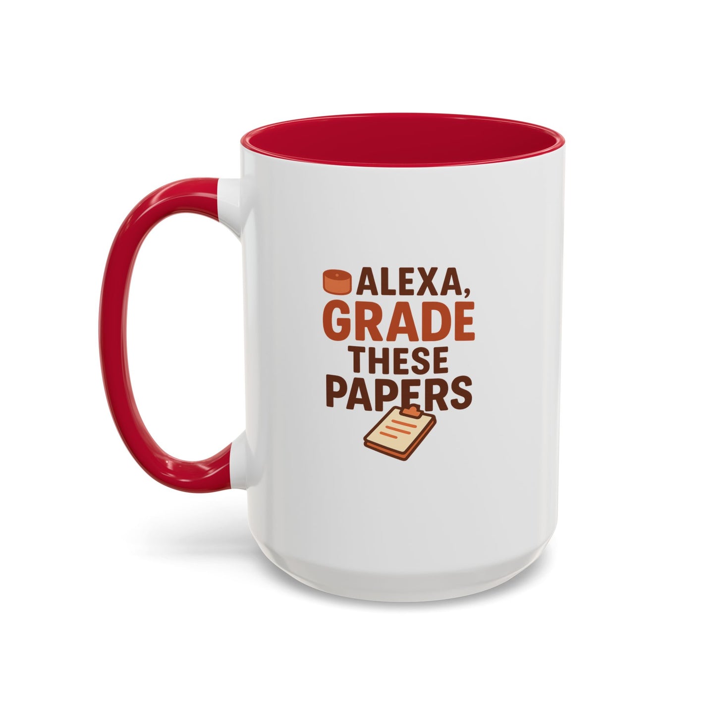 funny coffee mug - 'alexa, grade these papers' - colorful ceramic cup for teachers and students. teachers with attitude.