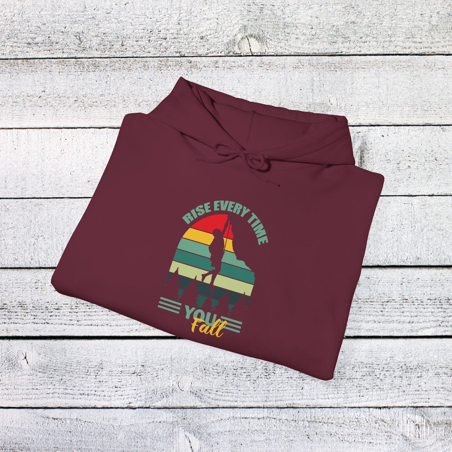 unisex heavy blend™ hooded sweatshirt - rise every time you fall - resilience quote