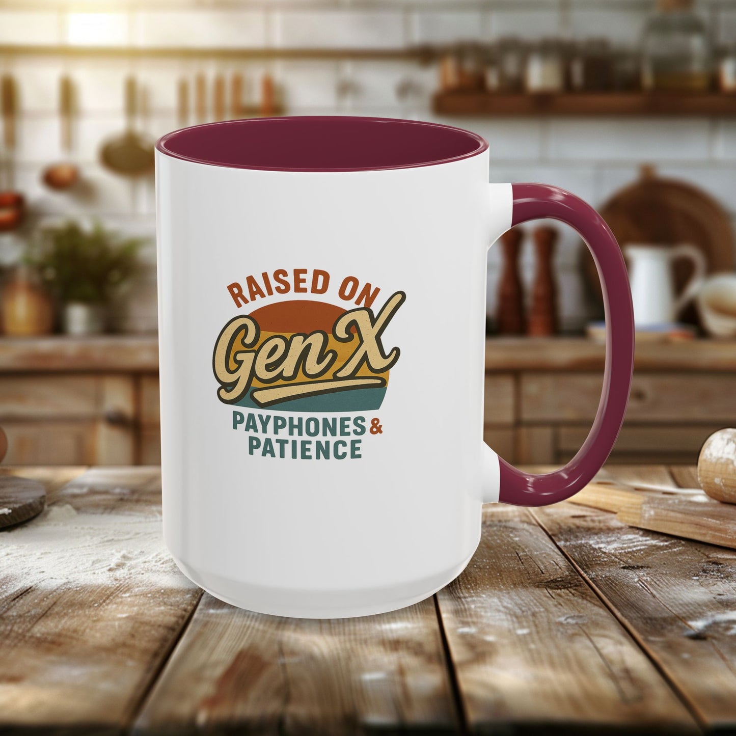 colorful 'raised on gen x' mug - perfect gift for nostalgic coffee lovers