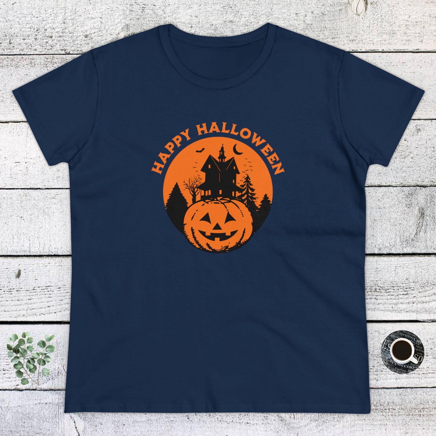 women halloween t-shirt, women tee, halloween gift, jack o'lantern - haunted halloween