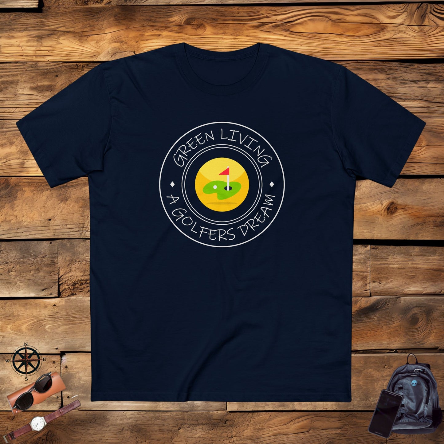 men's t-shirt - green living a golfers dream
