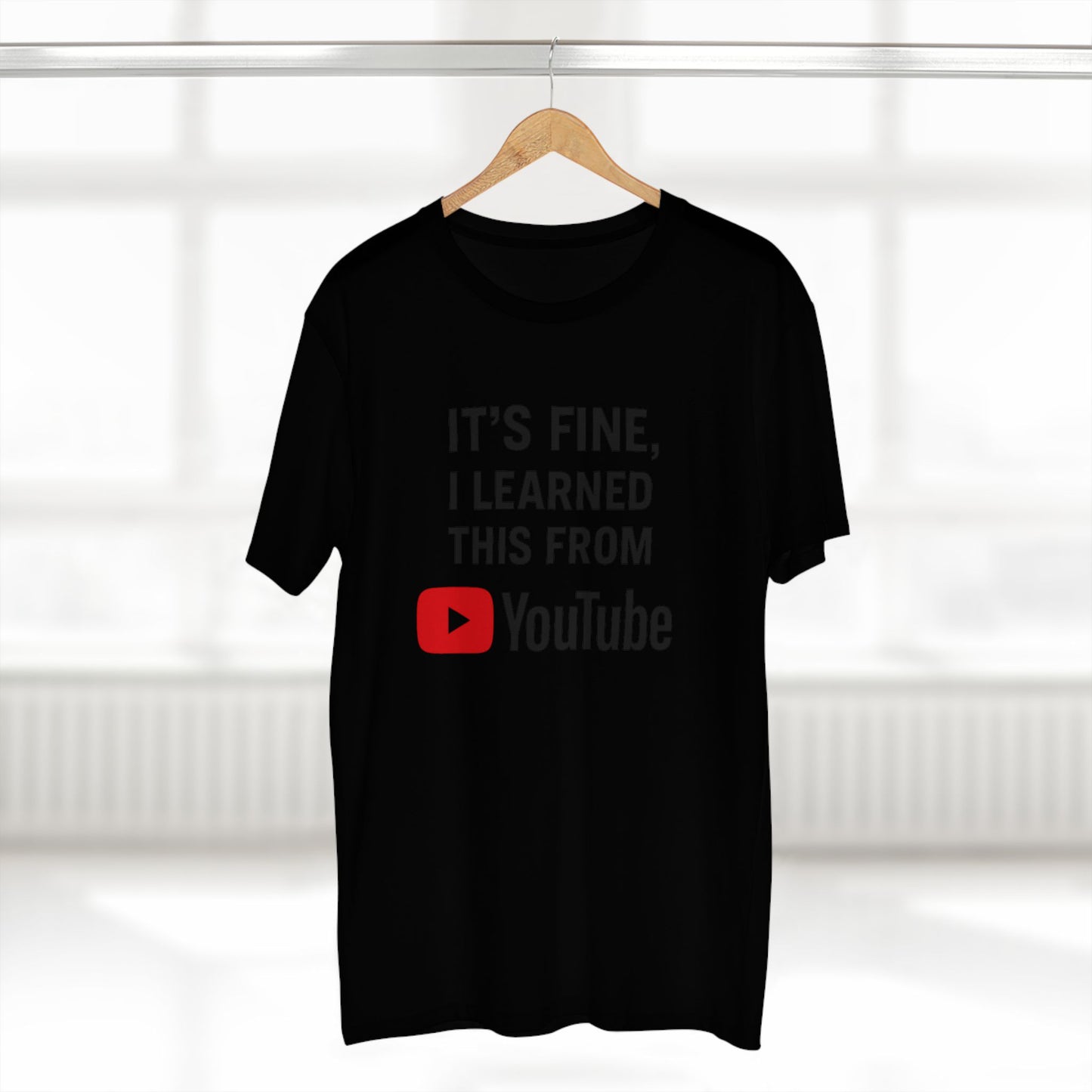 men's stable tee: it's fine, i learned this from youtube