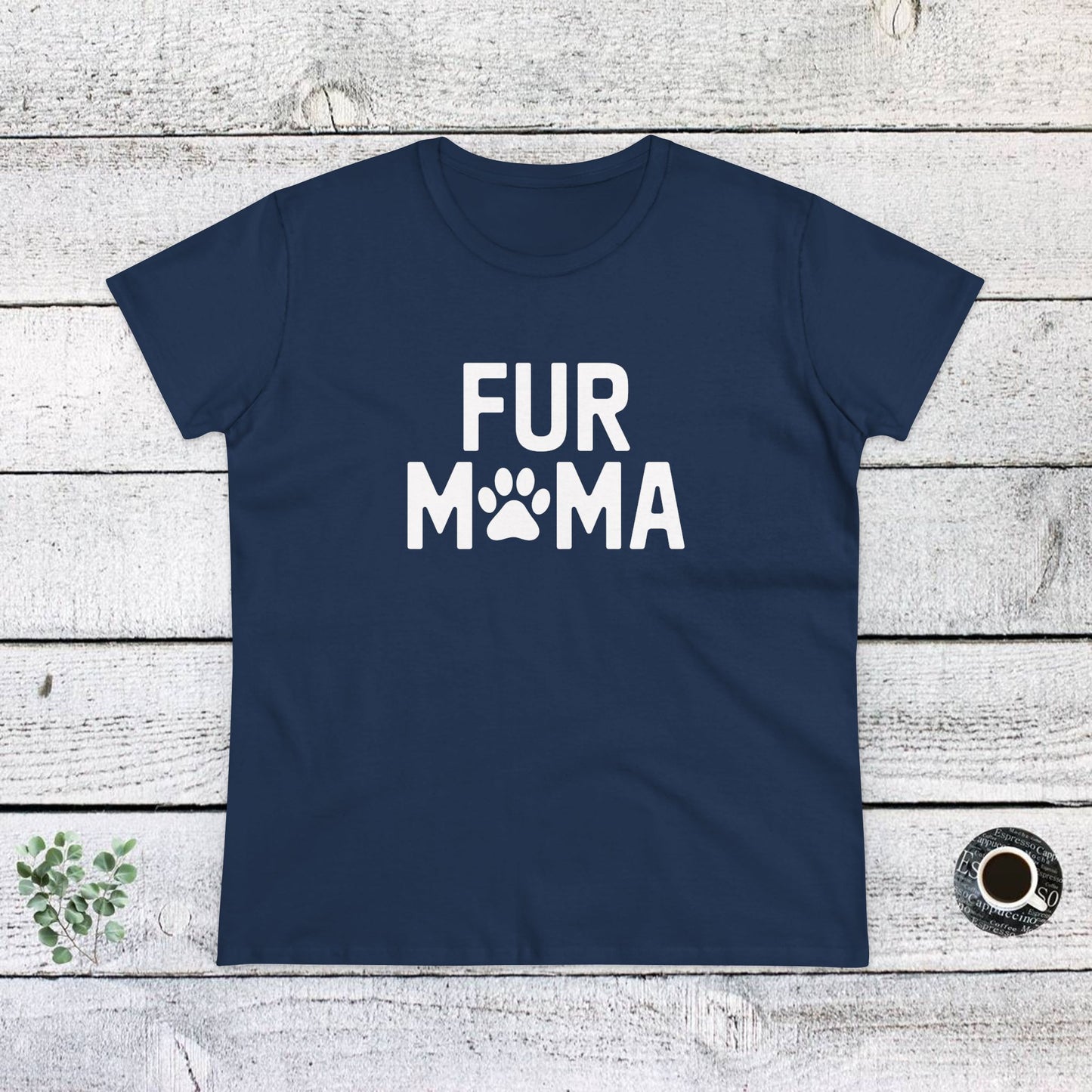 women's midweight cotton tee - fur muma | funny dog lover gift | cute pet quote design