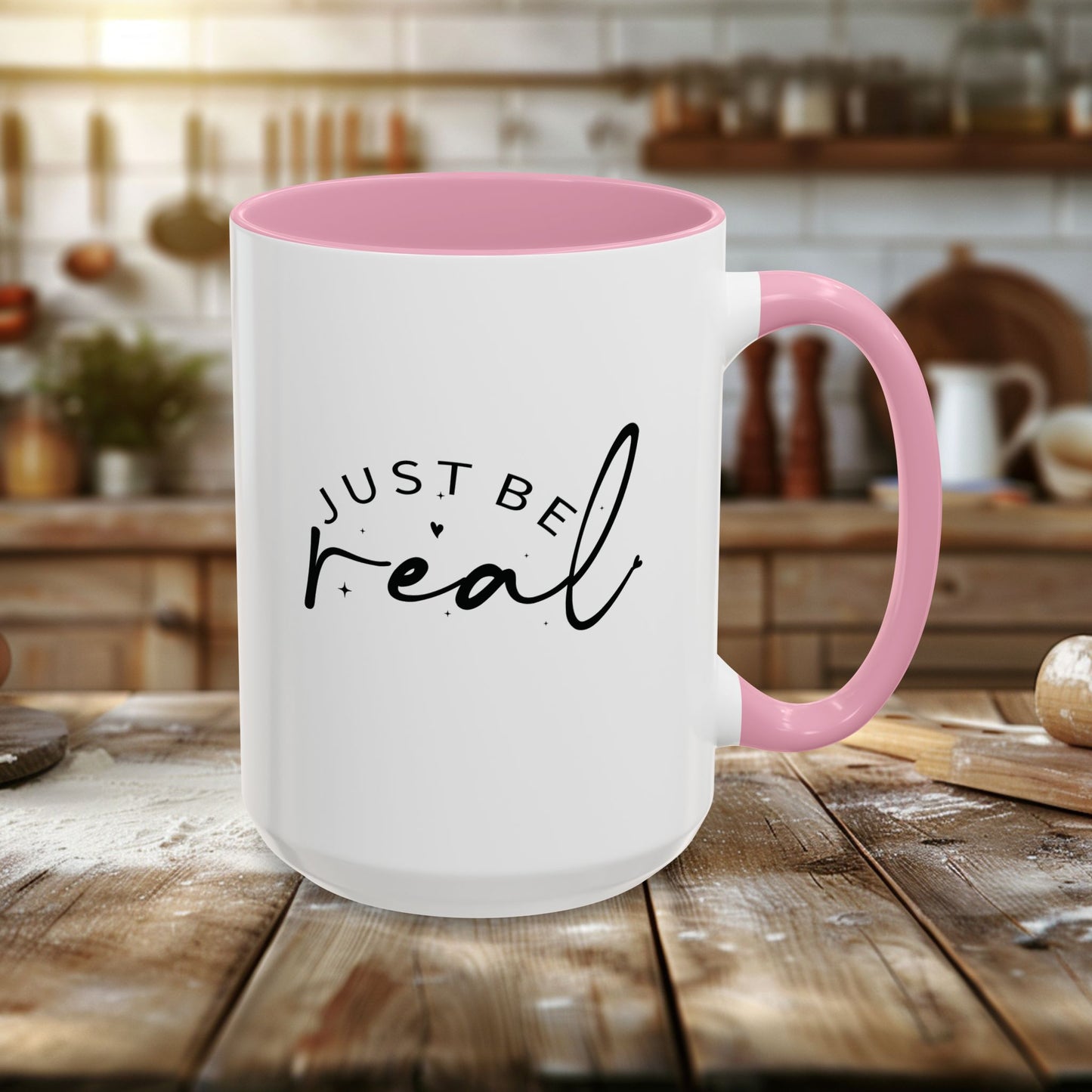 colorful mugs (11oz, 15oz) - just be real - authentic living quote
