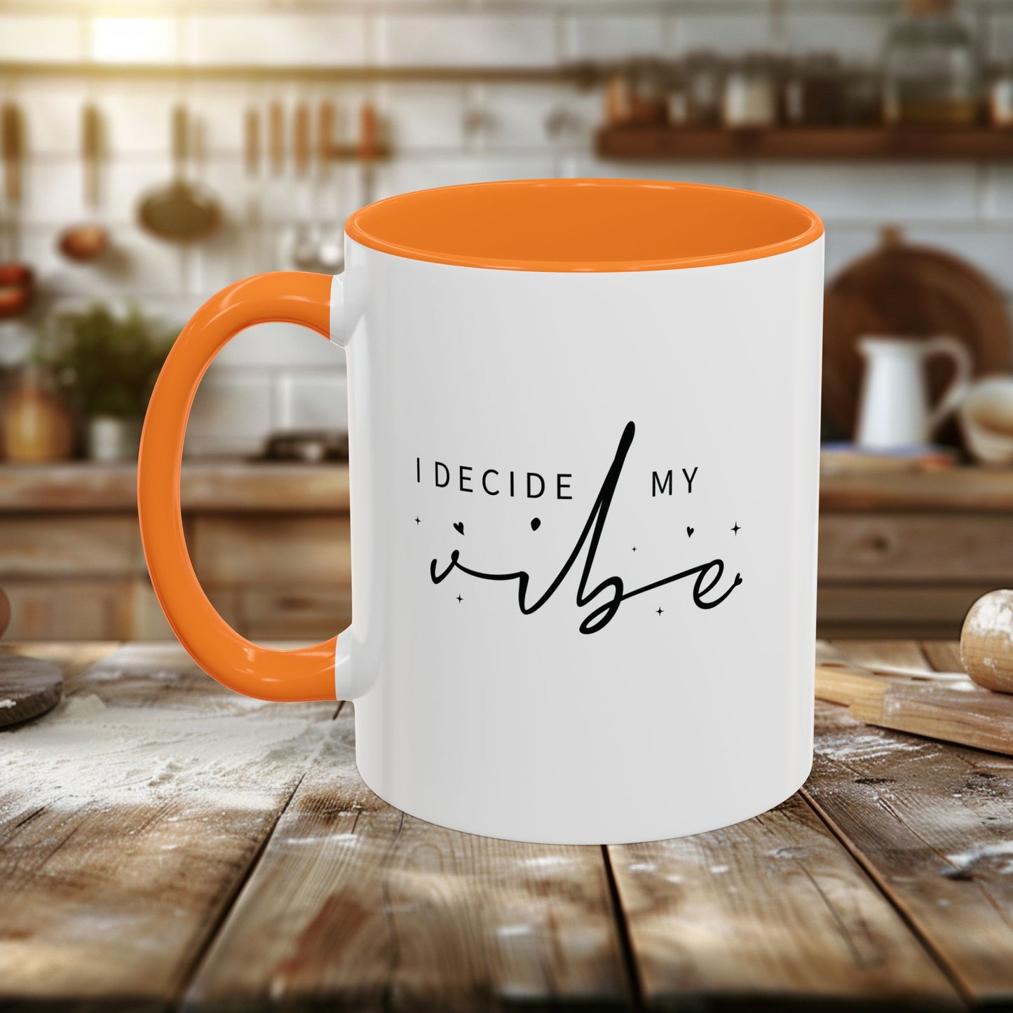 colorful mugs (11oz, 15oz) - i decide my vibe - confidence & control quote