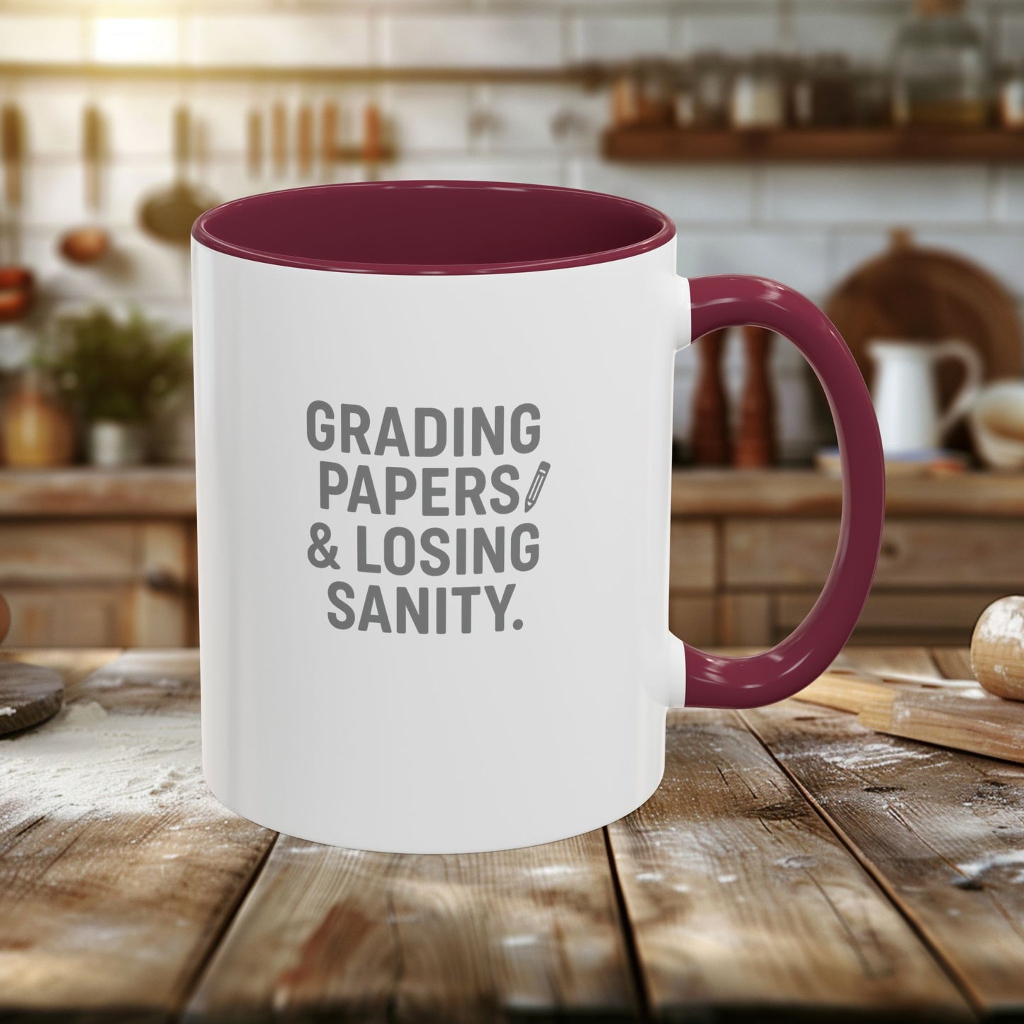 colorful grading papers & losing sanity mug – perfect gift for teachers. teachers with attitude.