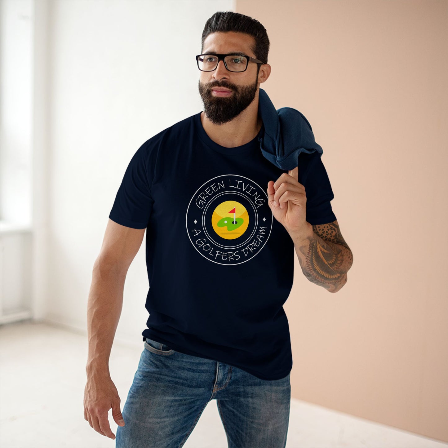 men's t-shirt - green living a golfers dream