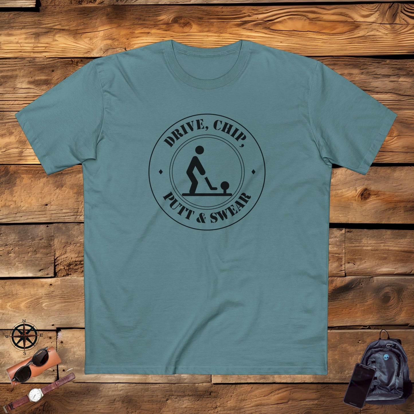 men's t-shirt - drive, chip, putt & swear 2