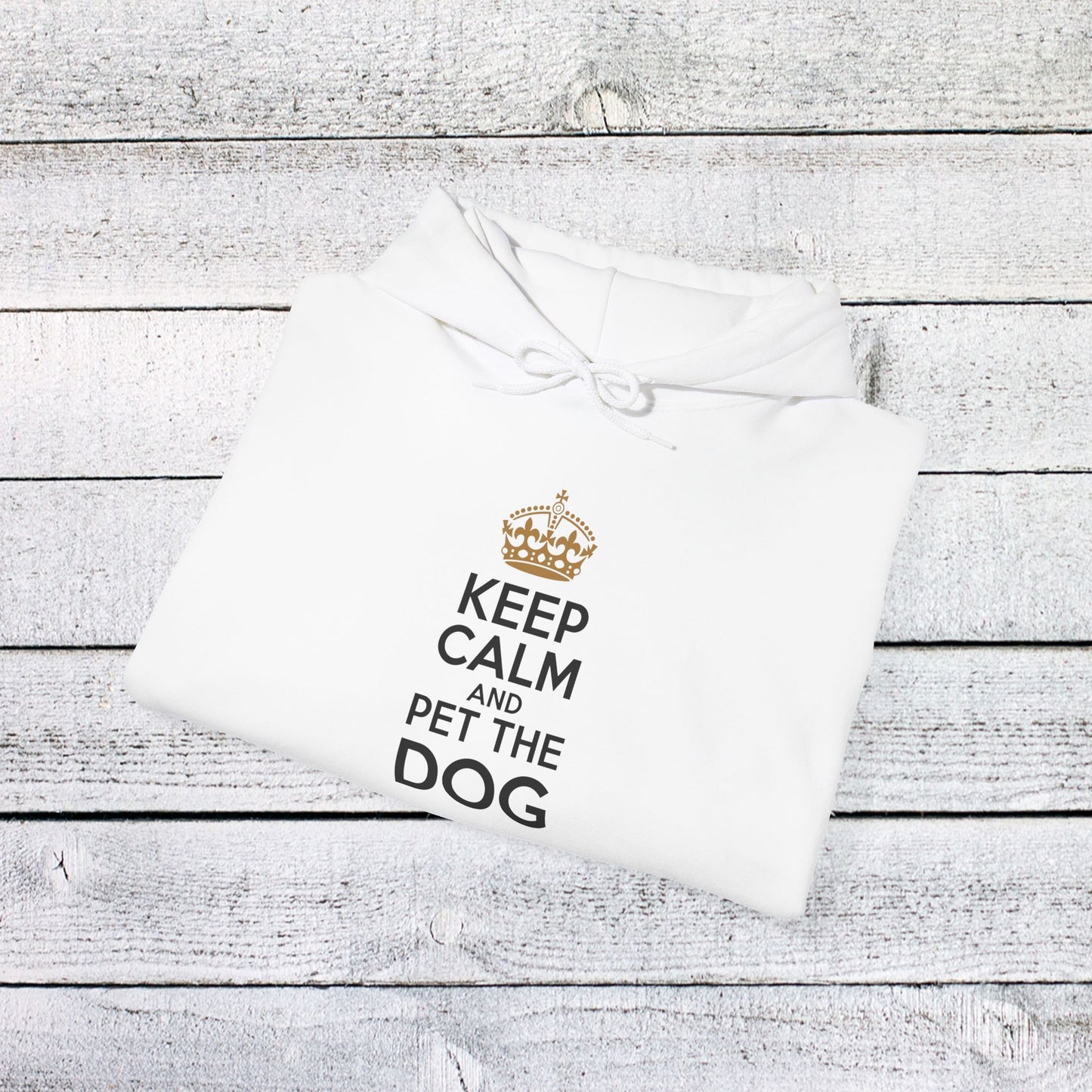 unisex heavy blend™ hooded sweatshirt - keep calm and pet the dog | funny dog lover gift | cute pet quote design