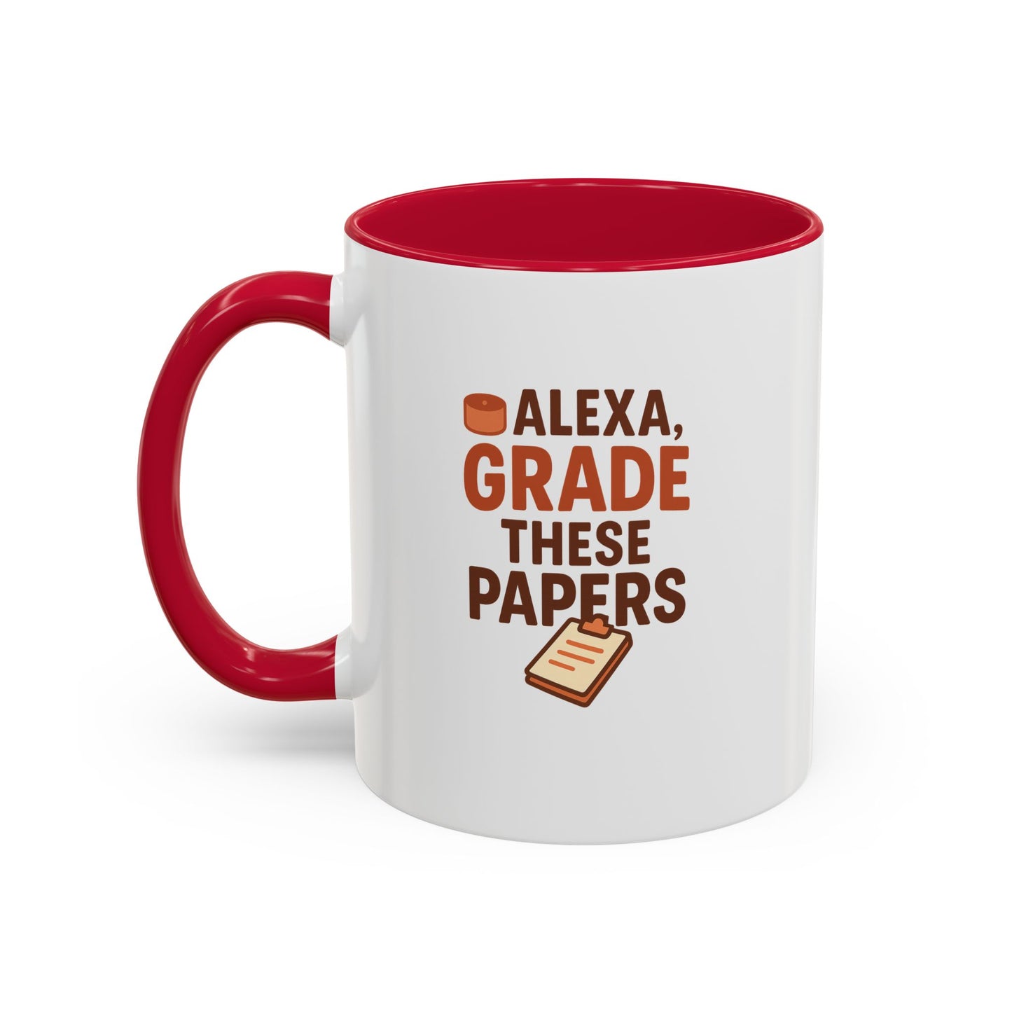 funny coffee mug - 'alexa, grade these papers' - colorful ceramic cup for teachers and students. teachers with attitude.
