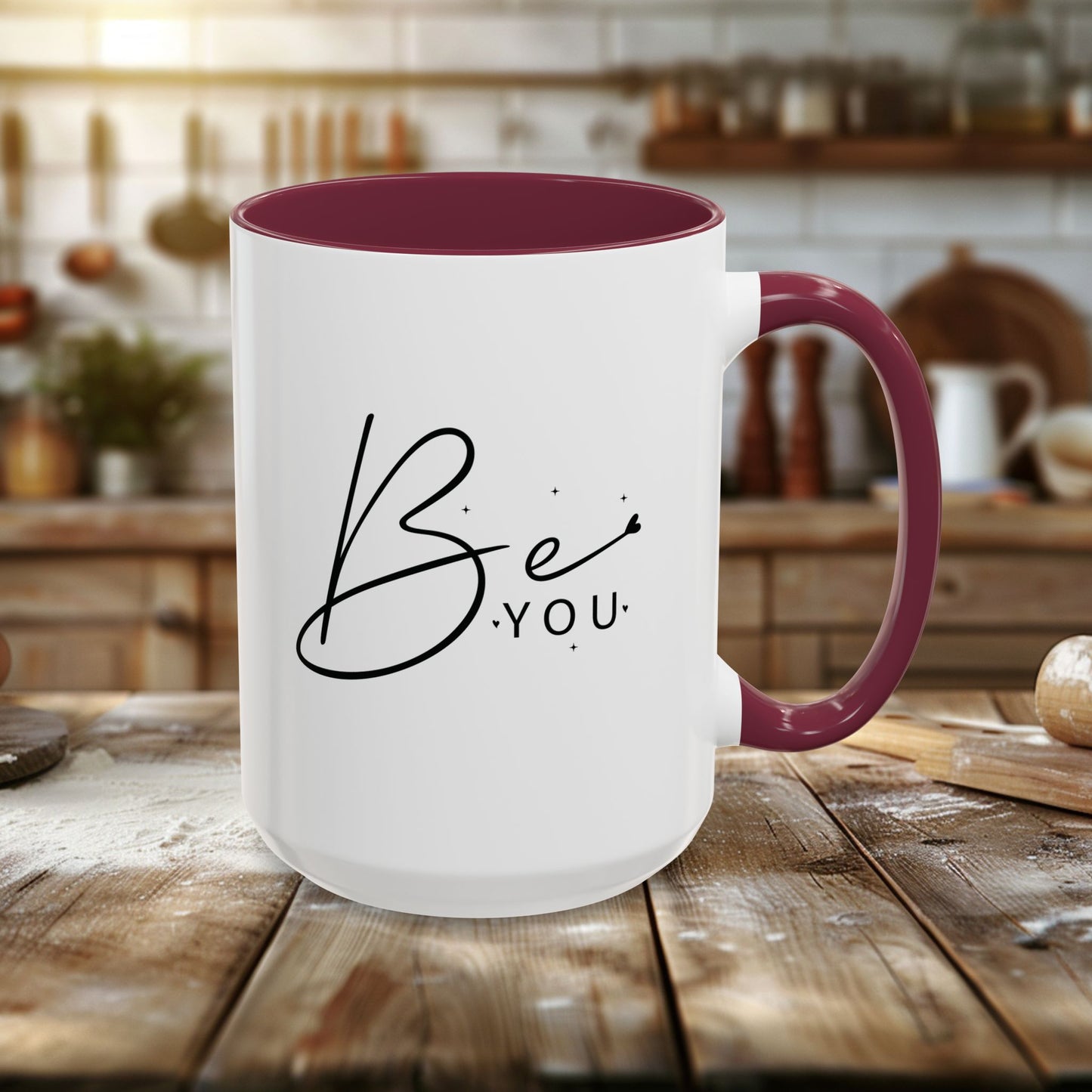 colorful mugs (11oz, 15oz) - be you - simple and powerful self-love quote