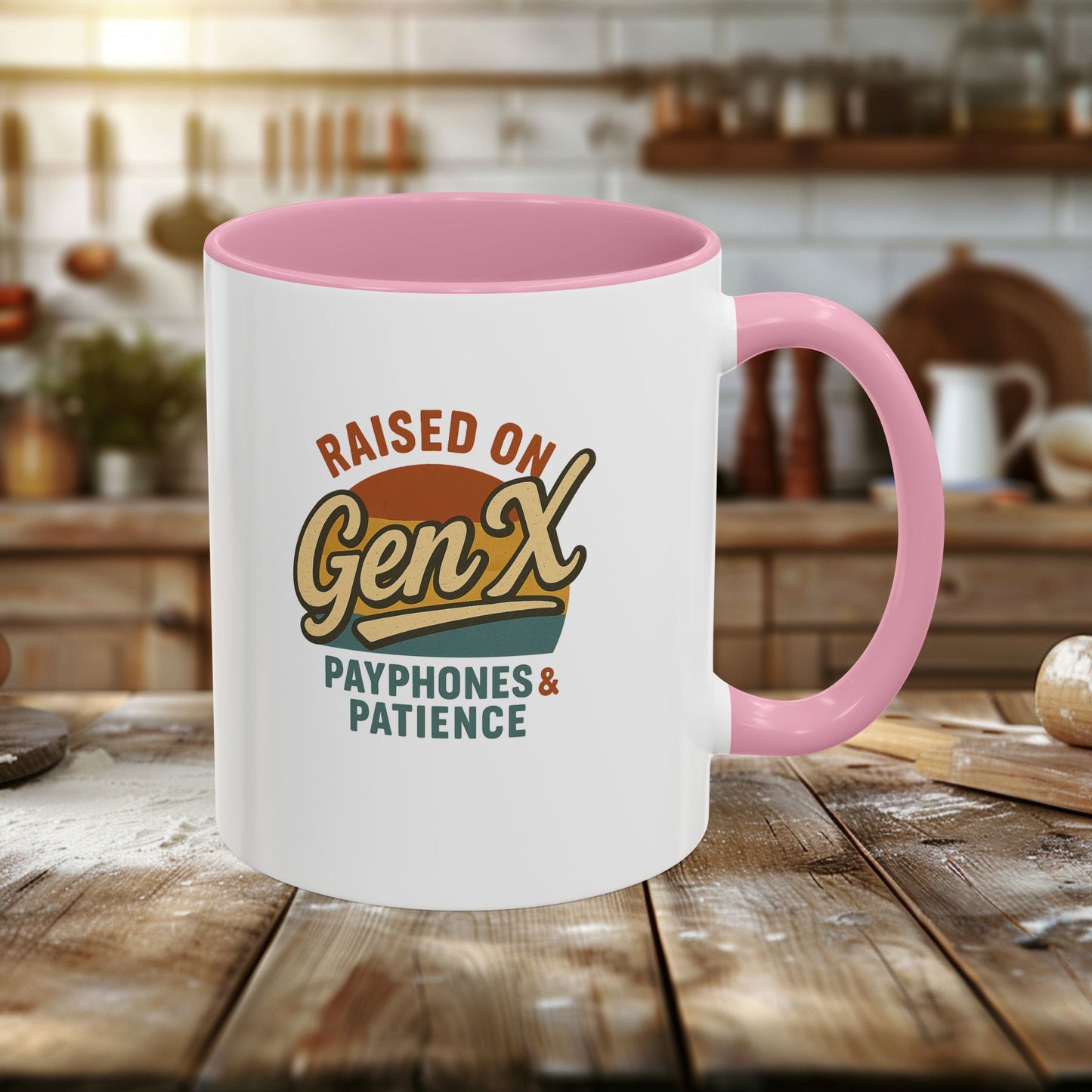 colorful 'raised on gen x' mug - perfect gift for nostalgic coffee lovers