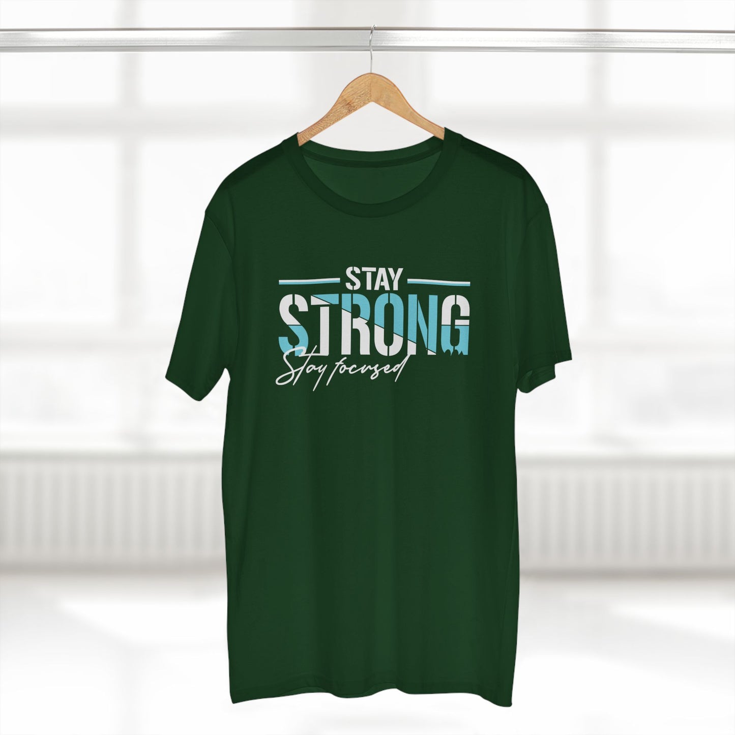 adult staple tee - stay strong - simple motivation design