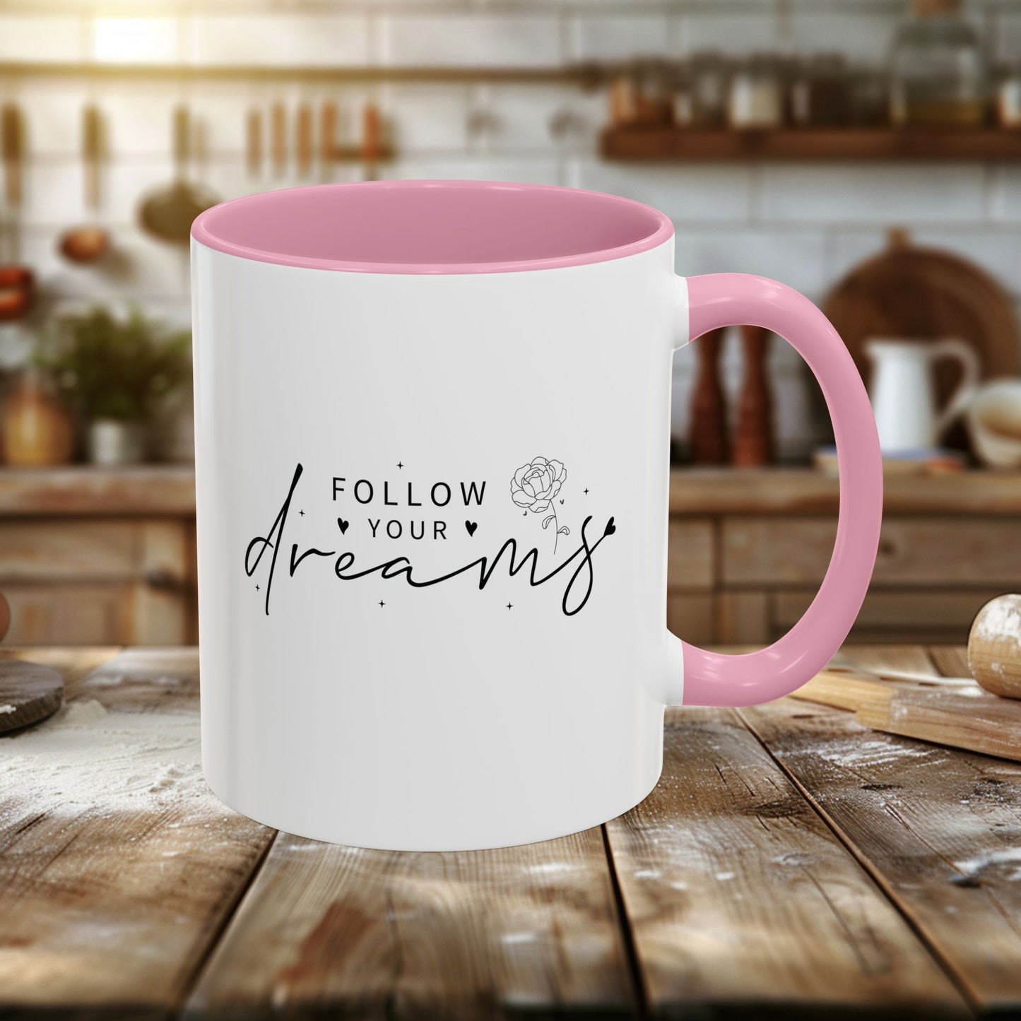 colorful mugs (11oz, 15oz) - follow your dreams - dream big quote