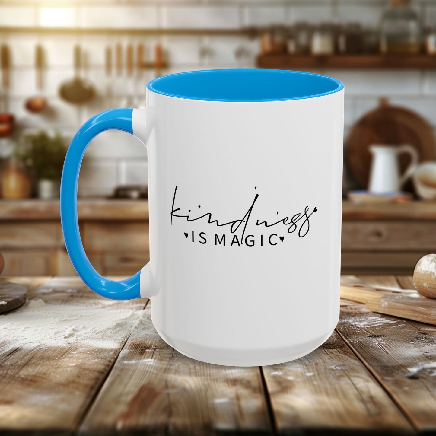 copy of colorful mugs (11oz, 15oz) - kindness is magic - whimsical positive quote