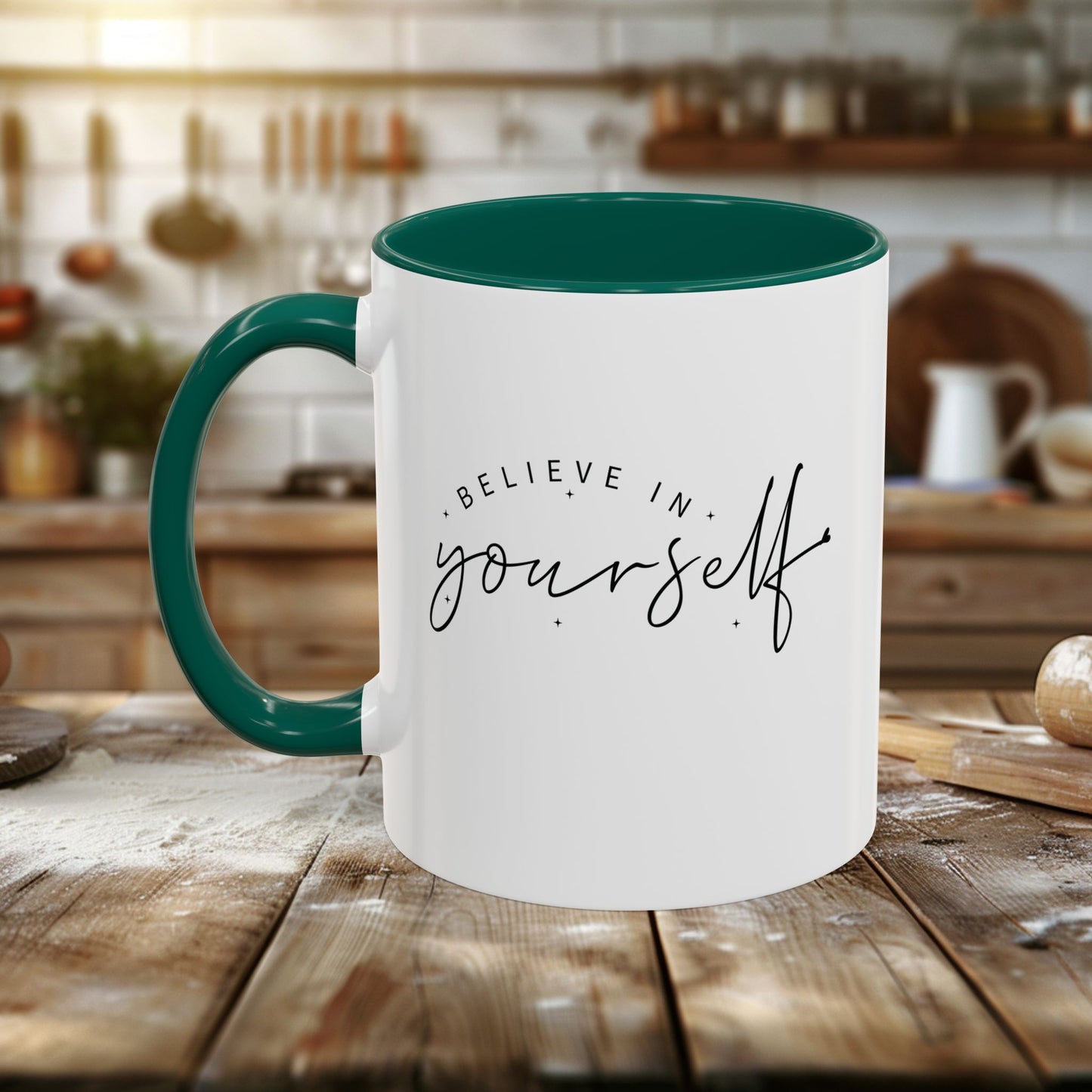 colorful mugs (11oz, 15oz) - believe in yourself - classic self-esteem booster