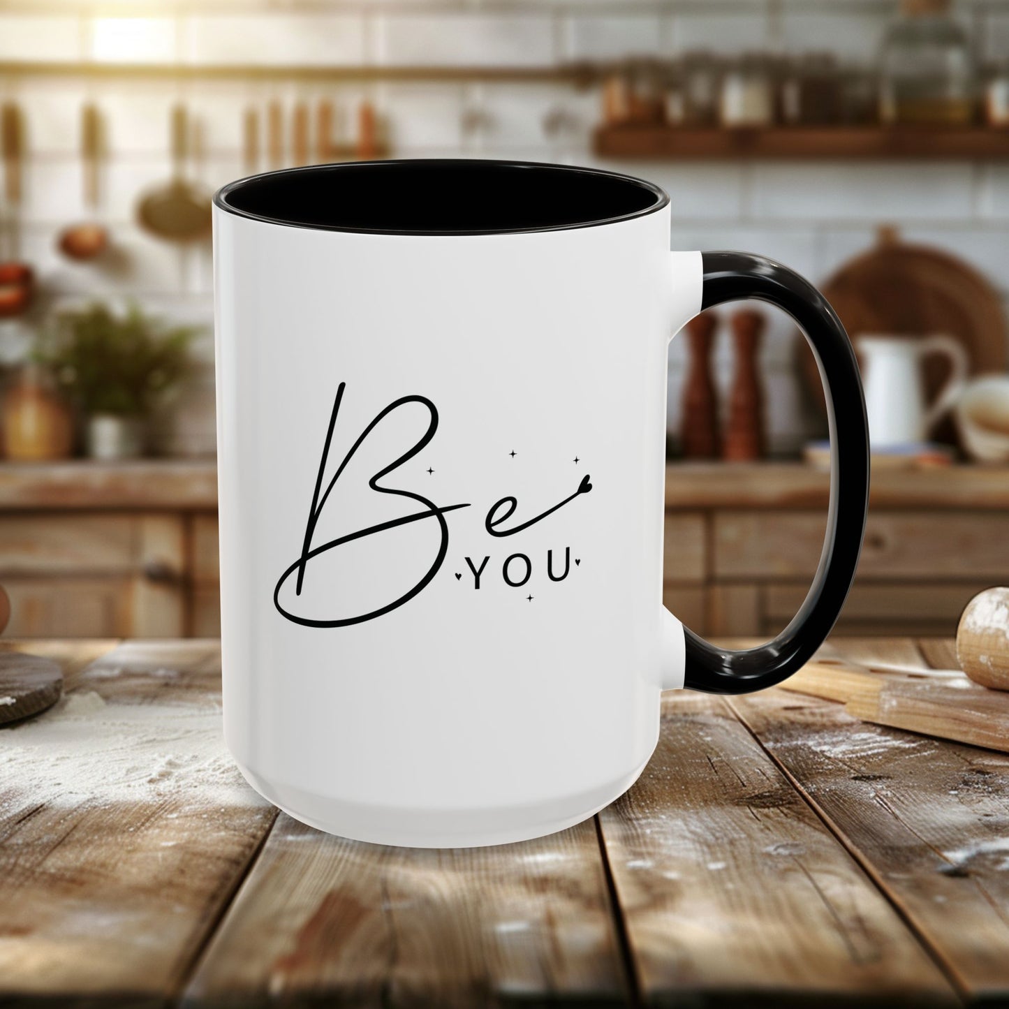 colorful mugs (11oz, 15oz) - be you - simple and powerful self-love quote
