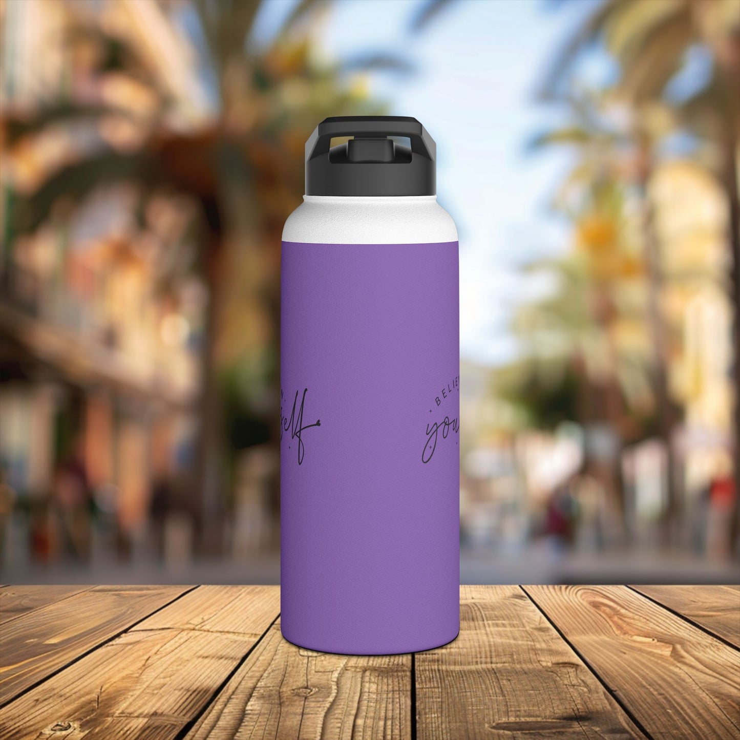 believe in yourself - classic self-esteem boosterstainless steel water bottle, standard lid - embrace your uniqueness - individuality affirmation
