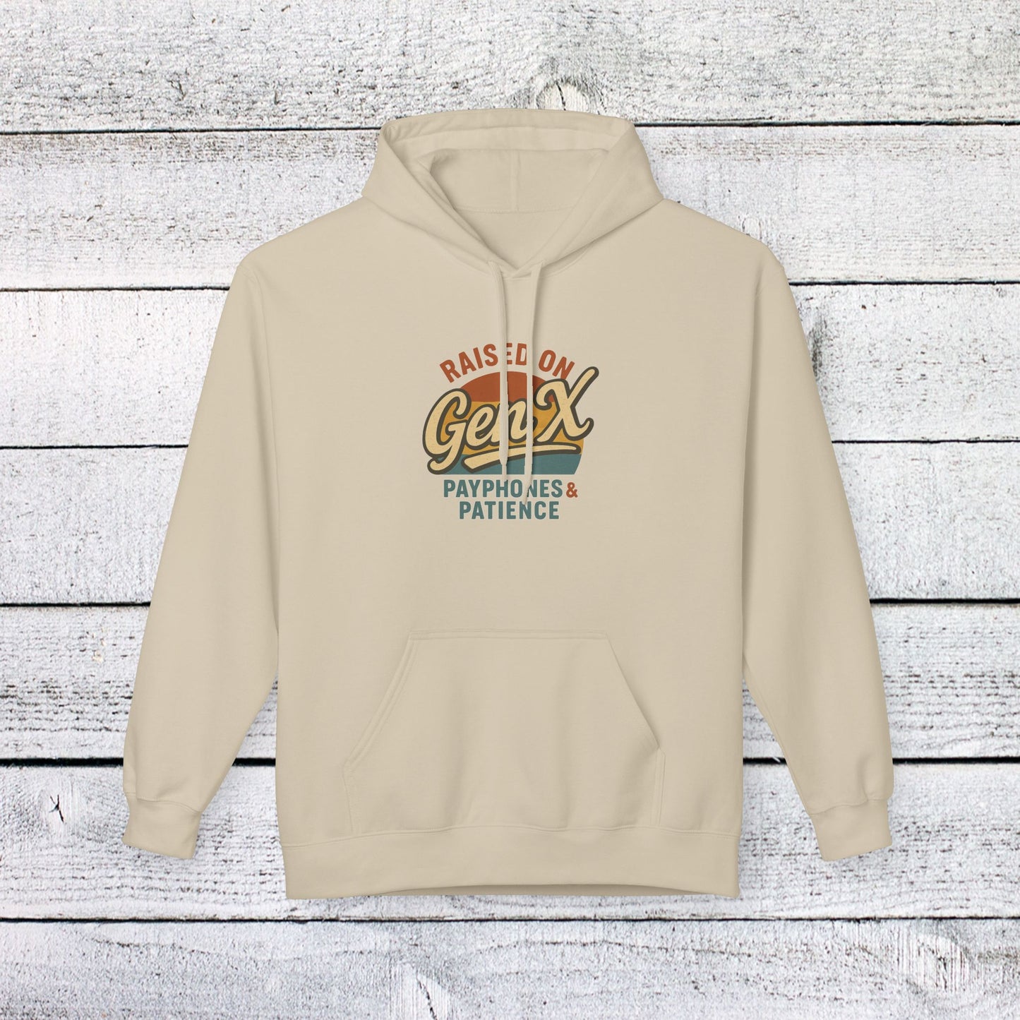 unisex softstyle hoodie - raised on gen x design