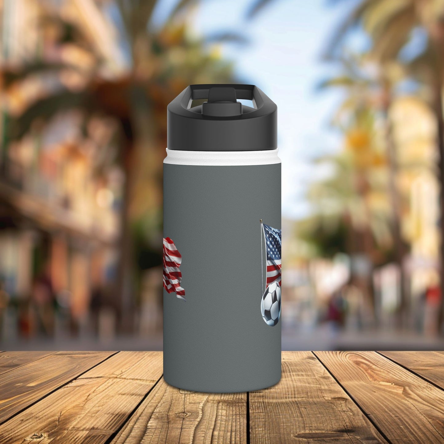 usa soccer inspired stainless steel water bottle - durable & eco-friendly