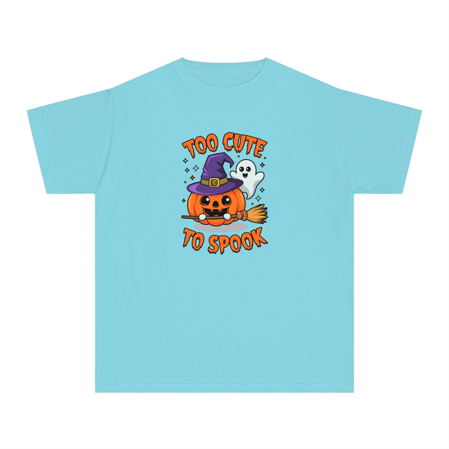 youth t-shirt, youth halloween t-shirt, too cute to spook!