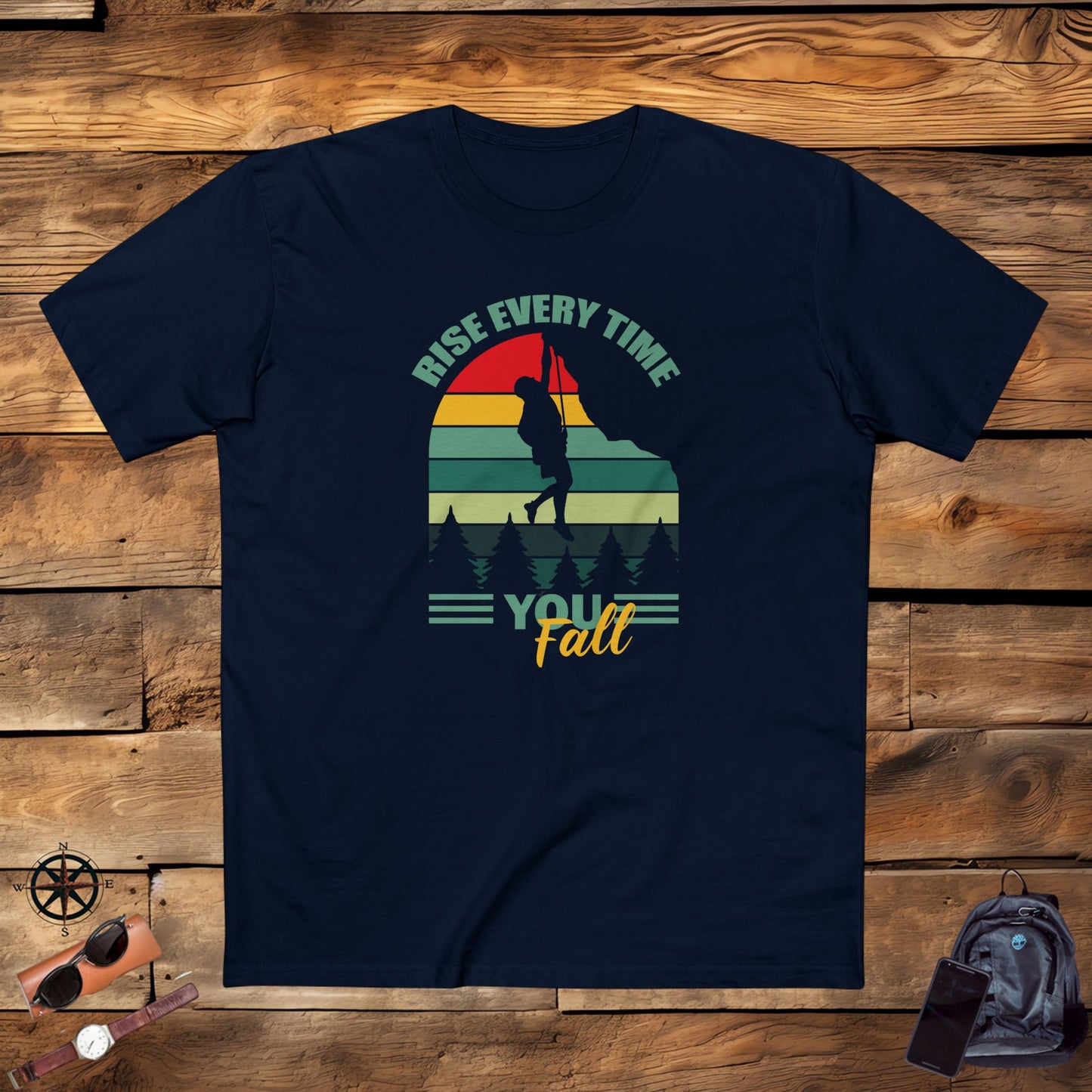 adult staple tee - rise every time you fall - resilience quote