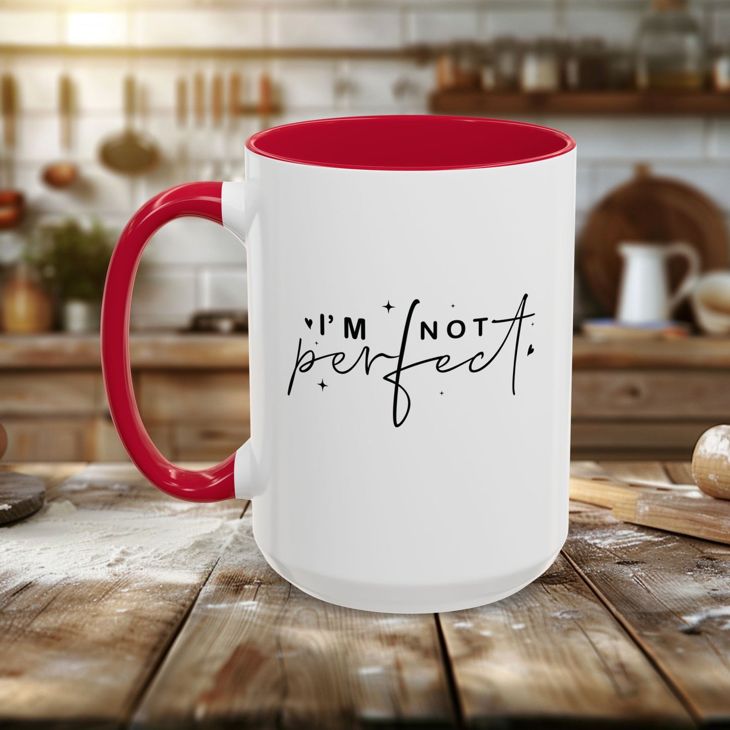 colorful mugs (11oz, 15oz) - i’m not perfect - self-acceptance quote