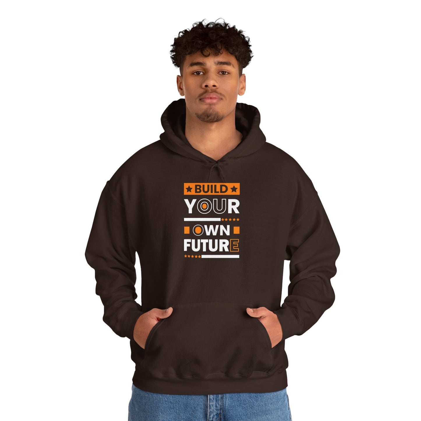 unisex heavy blend™ hooded sweatshirt - build your own future - empowerment message