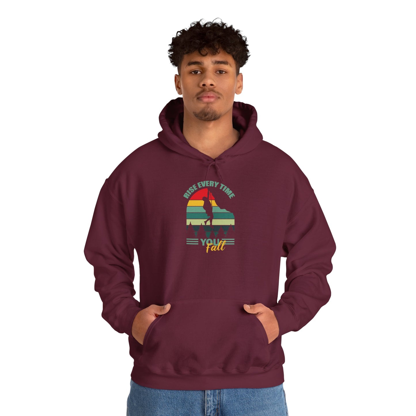 unisex heavy blend™ hooded sweatshirt - rise every time you fall - resilience quote