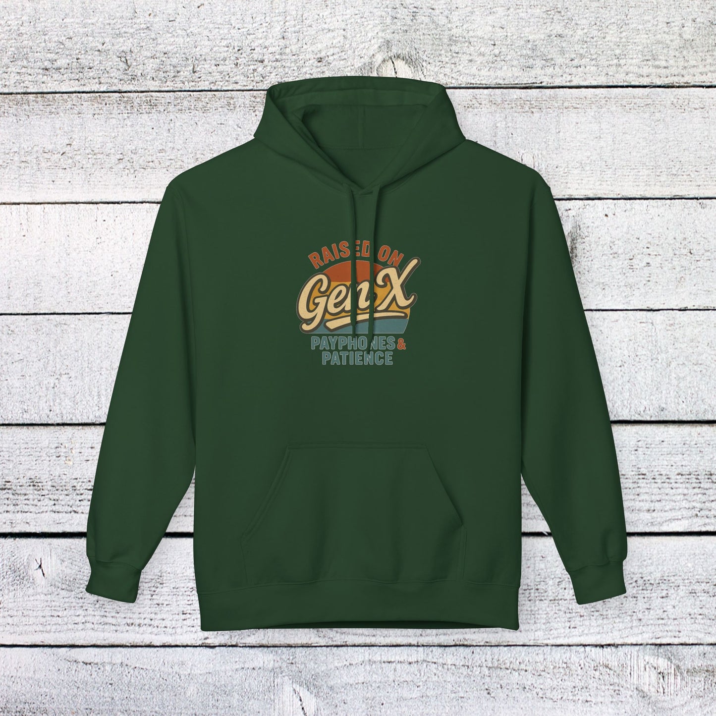 unisex softstyle hoodie - raised on gen x design