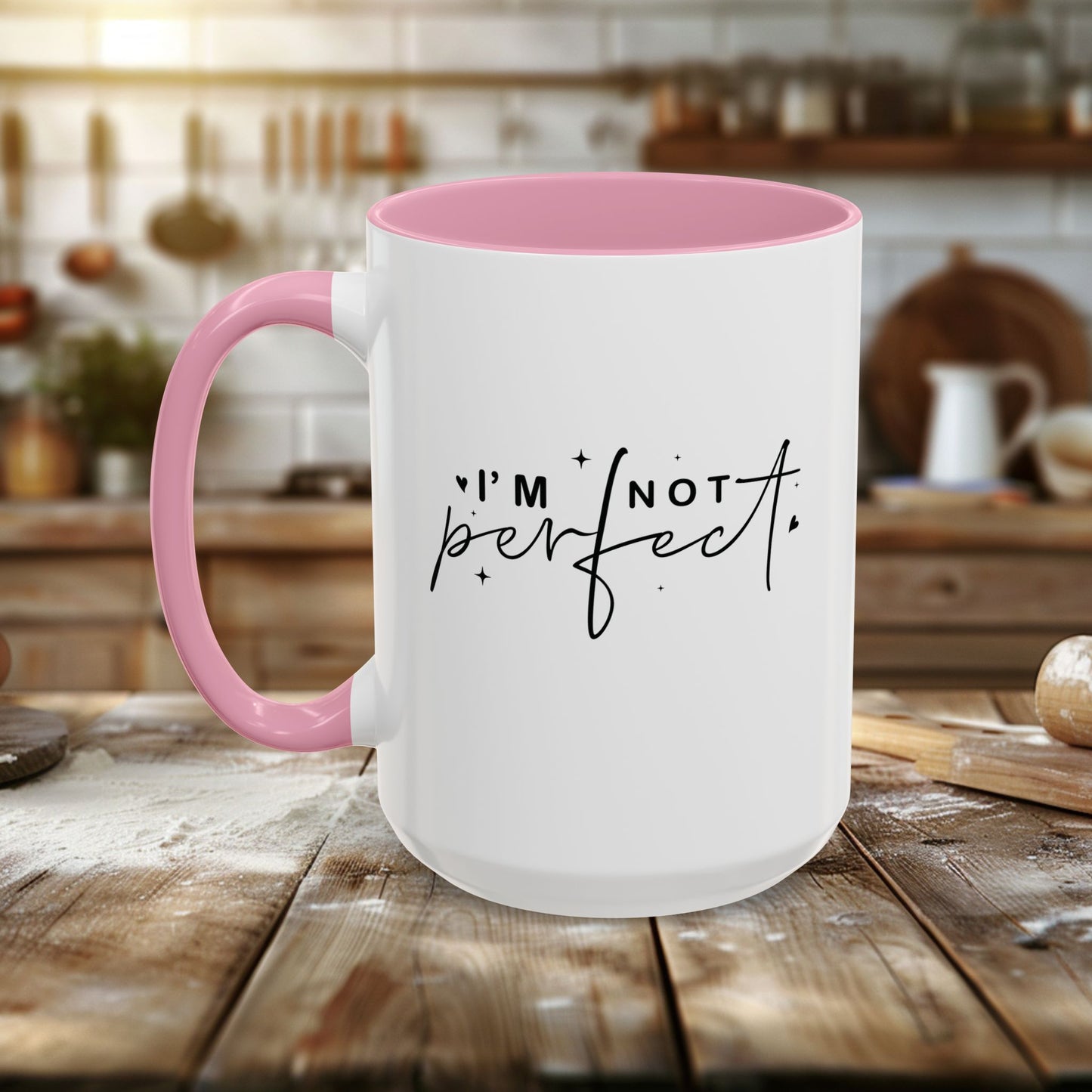 colorful mugs (11oz, 15oz) - i’m not perfect - self-acceptance quote