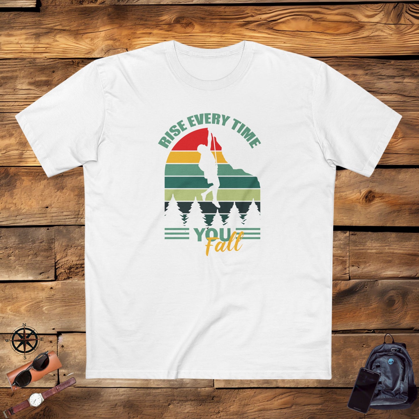 adult staple tee - rise every time you fall - resilience quote
