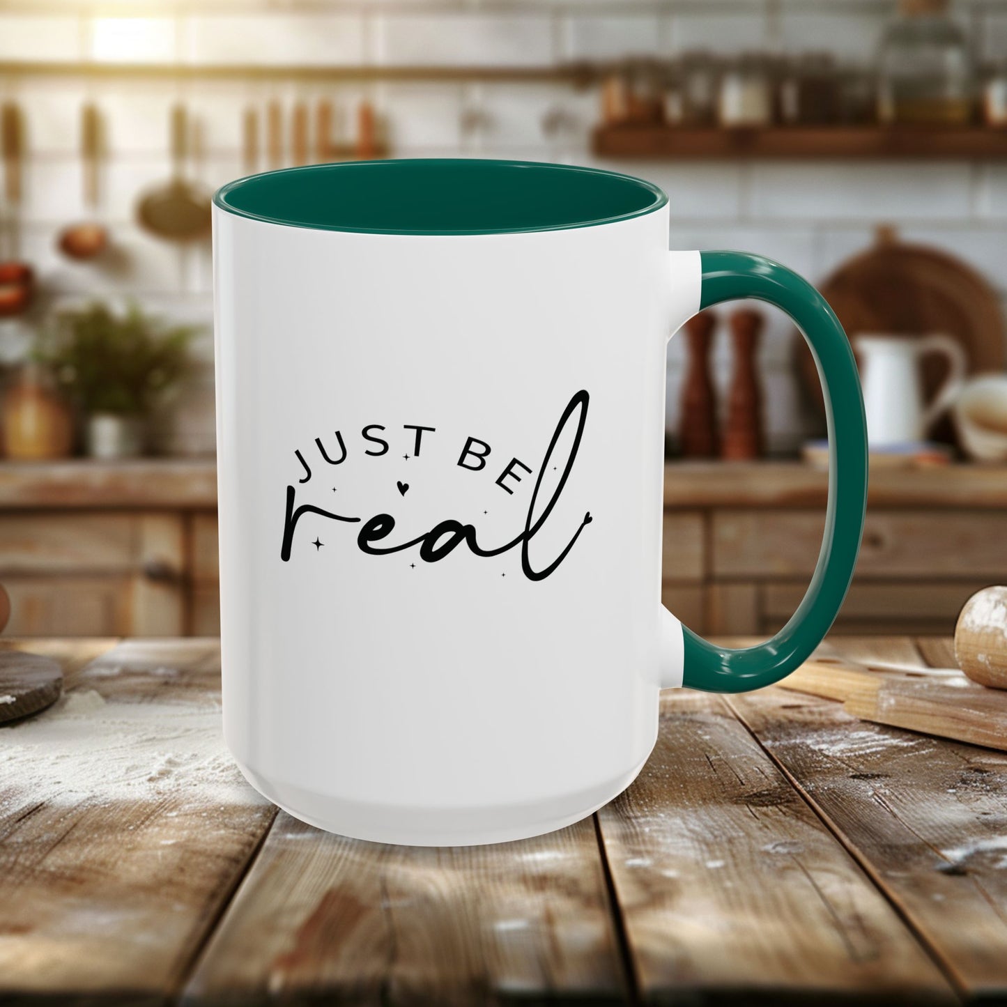 colorful mugs (11oz, 15oz) - just be real - authentic living quote