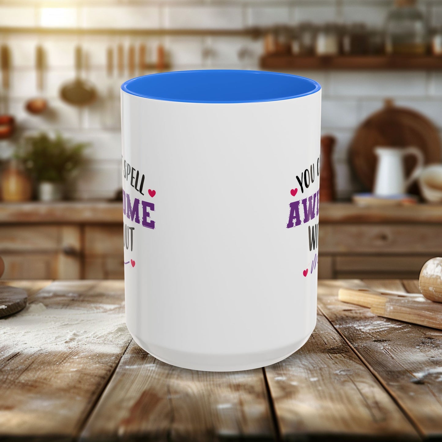 colorful mugs (11oz, 15oz) - you can’t spell awesome without me - funny confidence quote