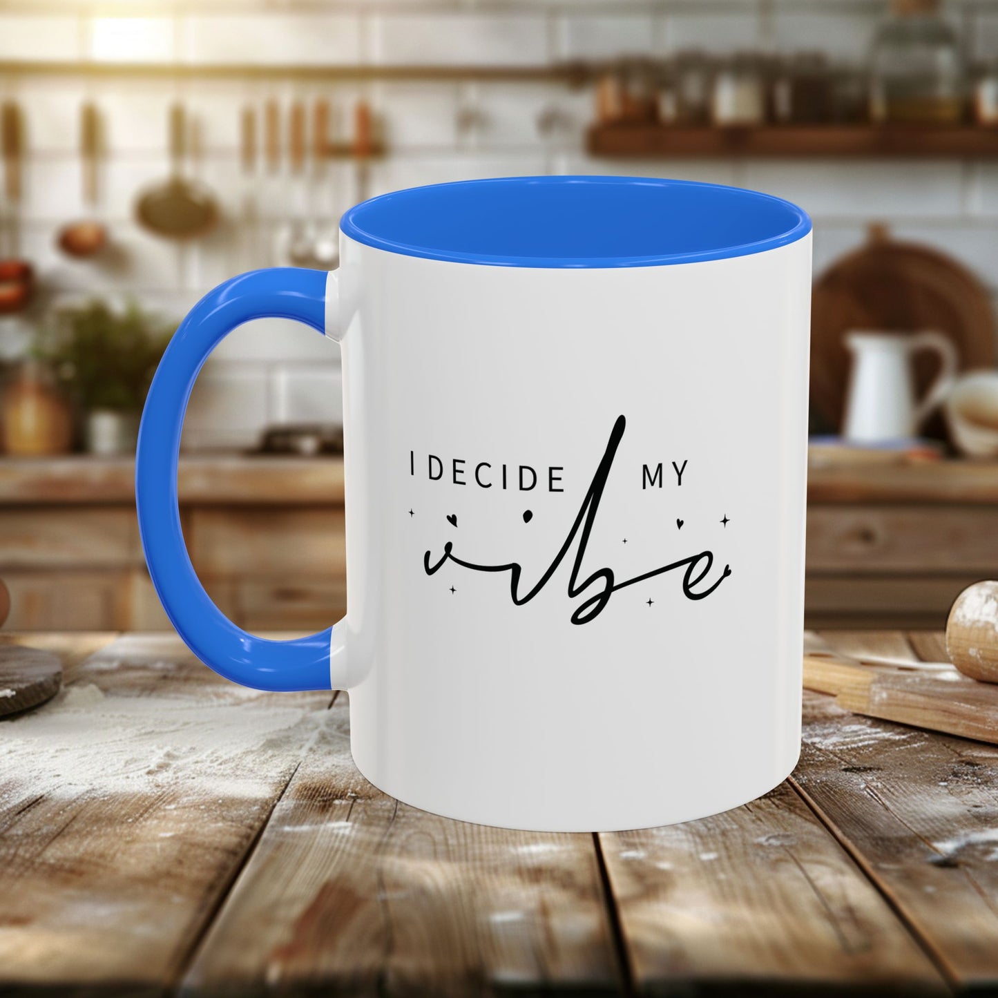 colorful mugs (11oz, 15oz) - i decide my vibe - confidence & control quote