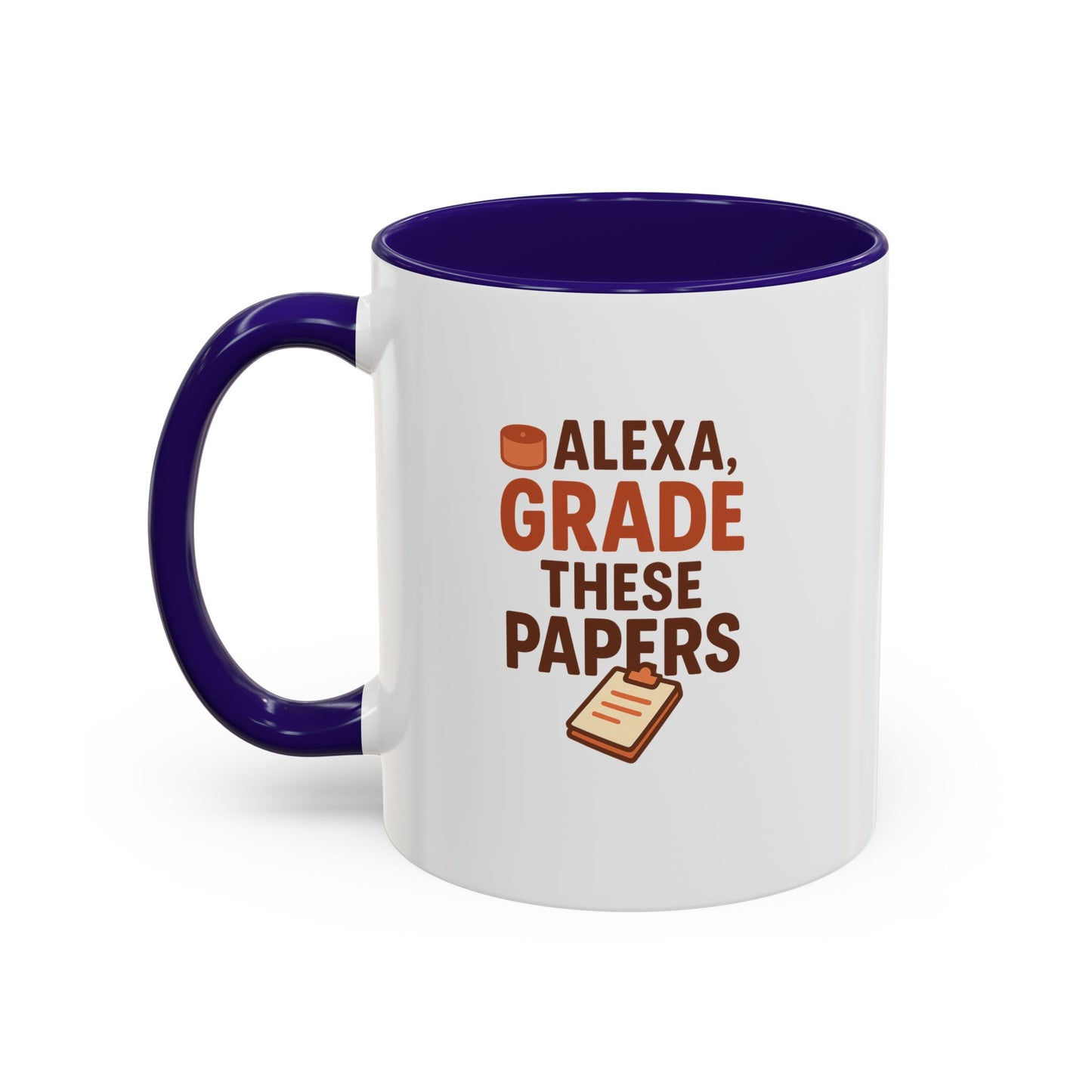 funny coffee mug - 'alexa, grade these papers' - colorful ceramic cup for teachers and students. teachers with attitude.