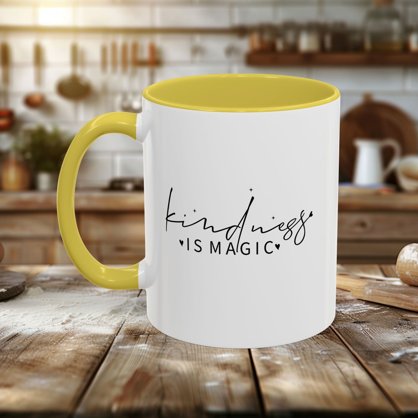 copy of colorful mugs (11oz, 15oz) - kindness is magic - whimsical positive quote