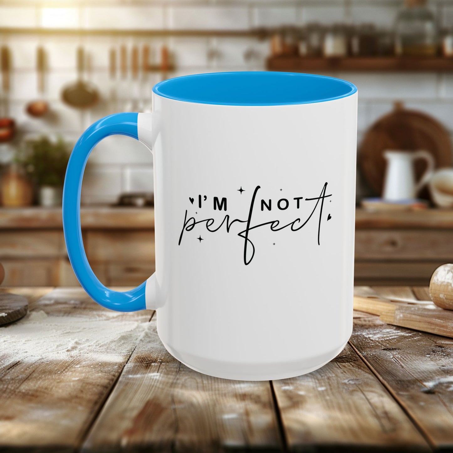 colorful mugs (11oz, 15oz) - i’m not perfect - self-acceptance quote