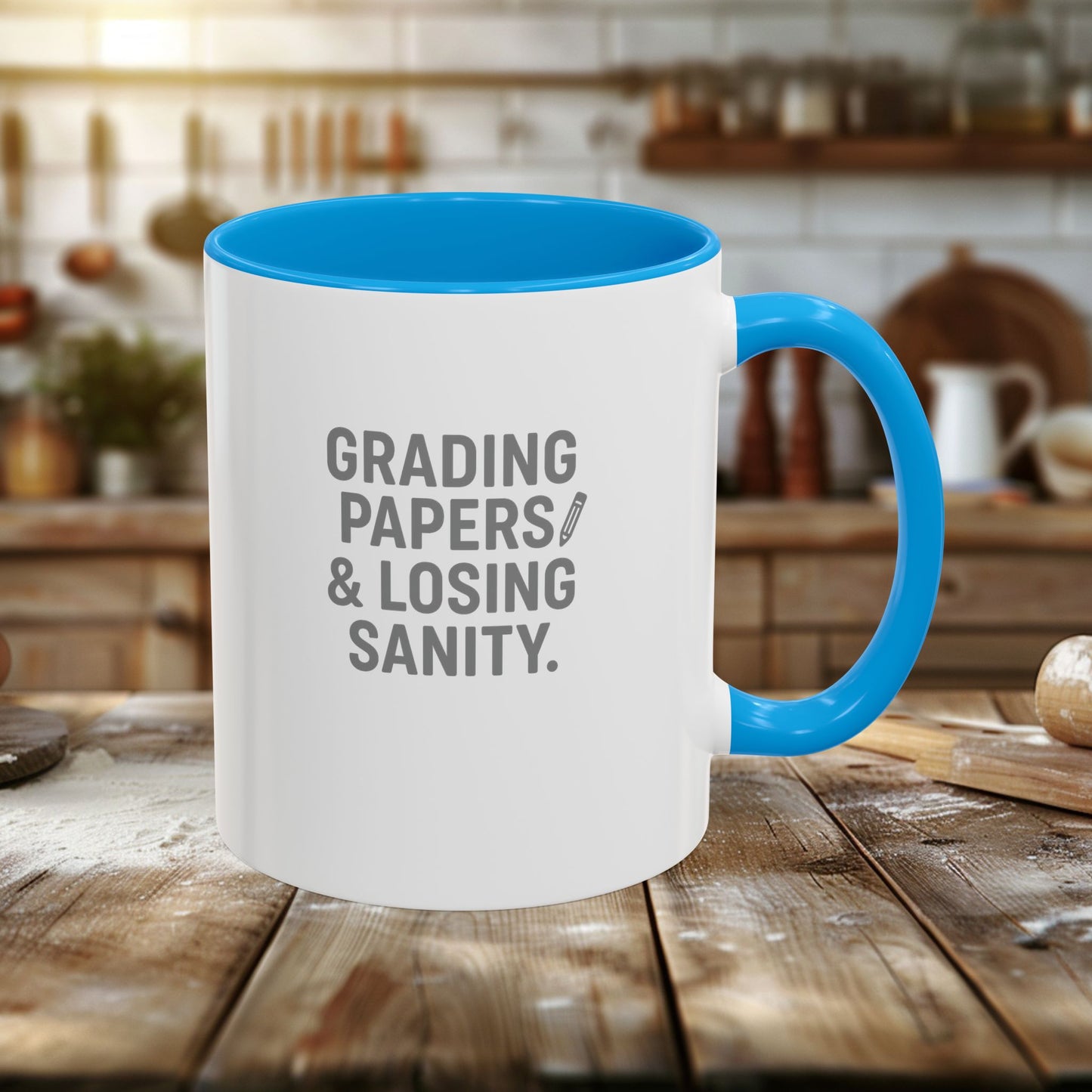 colorful grading papers & losing sanity mug – perfect gift for teachers. teachers with attitude.