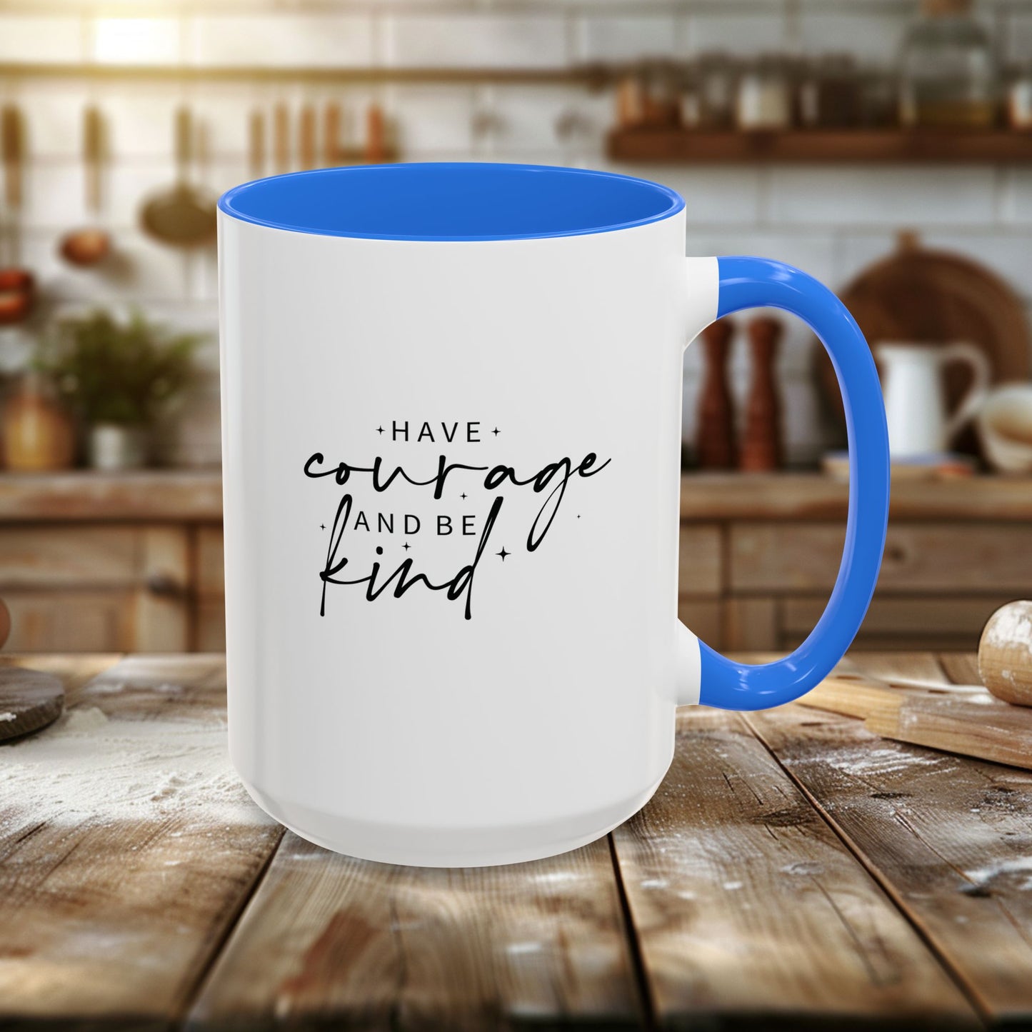 colorful mugs (11oz, 15oz) - have courage and be kind - graceful strength quote