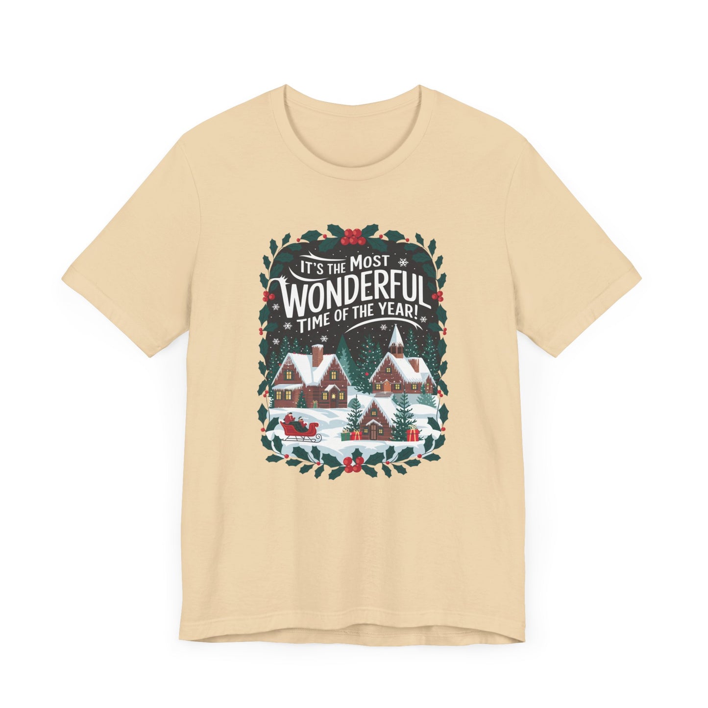 men & women christmas t-shirt. most wonderful time of year. unisex christmas t-shirt.