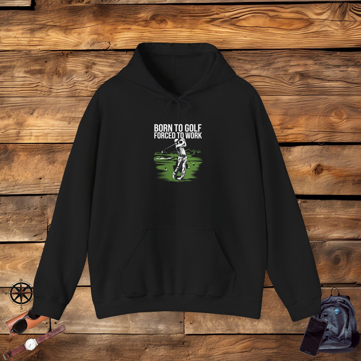 men & women golf sweater: born to golf, forced to work!