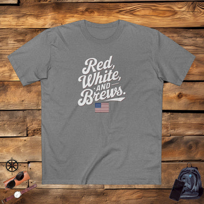 Men's T-Shirts, Men's Tee, Men's Funny Gift, Red White and Brews!